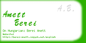 anett berei business card